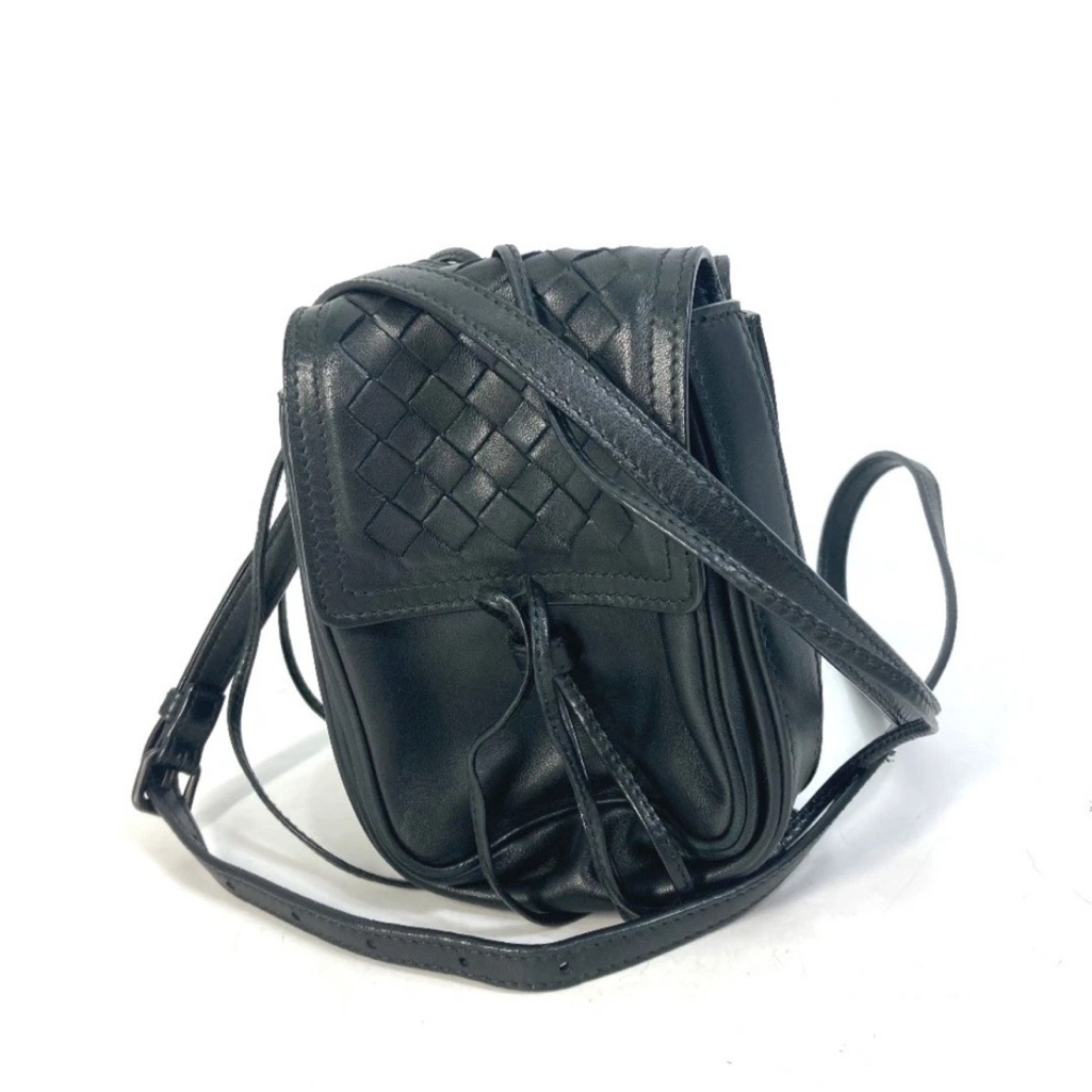 Bottega Veneta Black Woven Crossbody Bag Bottega Veneta Black Woven Crossbody Bag